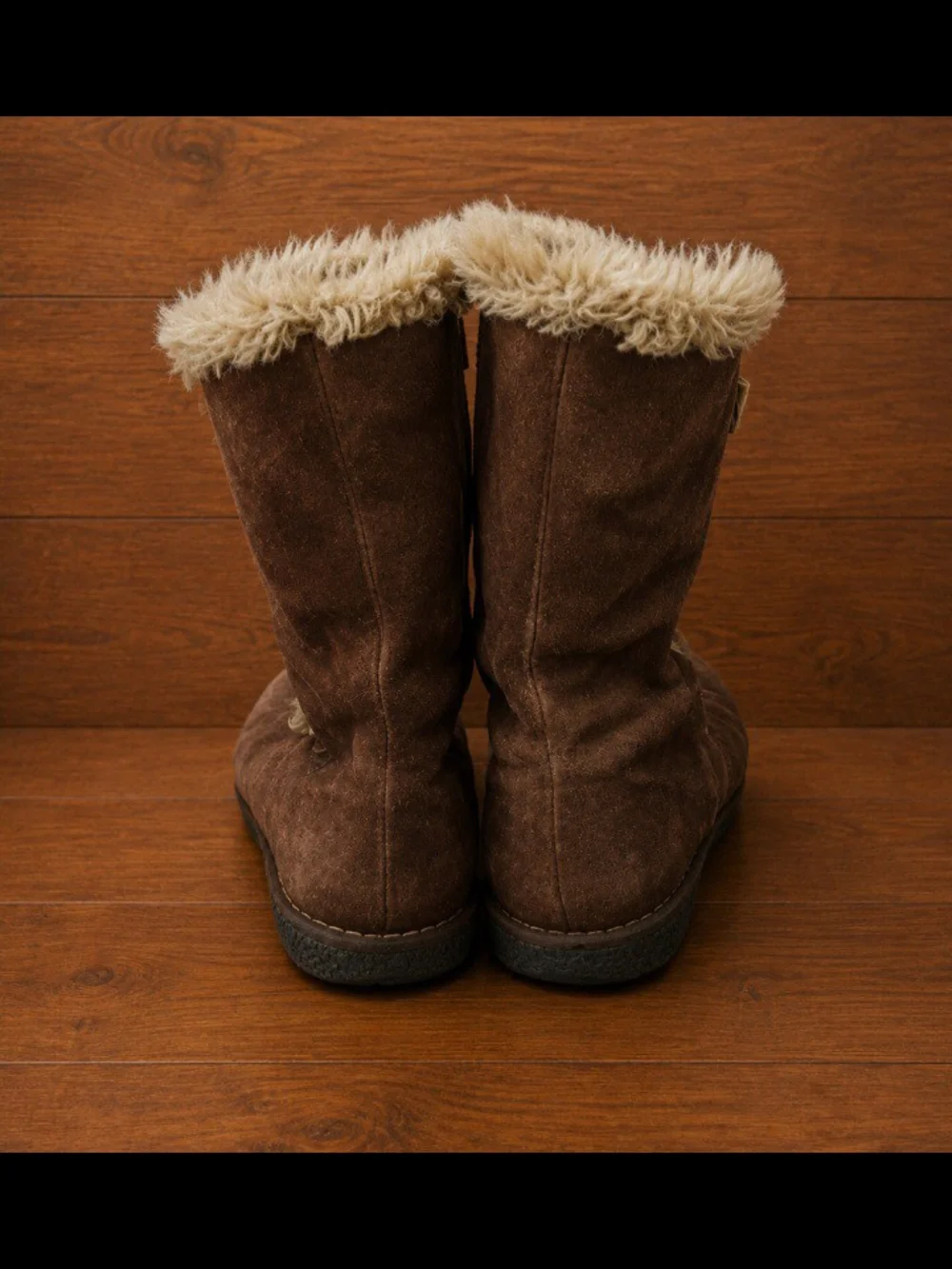 Earth Spirit Brown Faux-Shearling Strap Winter Boots